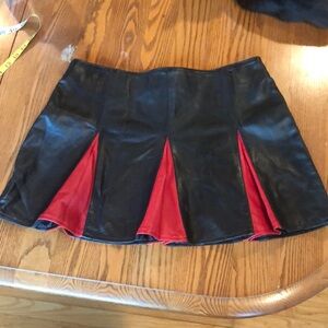 Black & red leather skirt